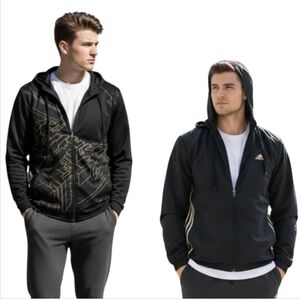 Sample Adidas Black & Gold reversible Hoodedjacket,Gorpcore,urban sportwear,M